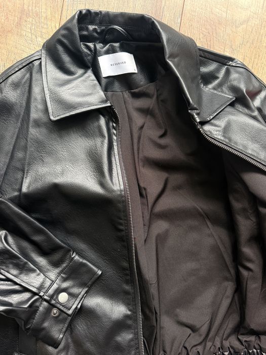 Бомбер шкіряний reserved кожанка zara шкіряна куртка