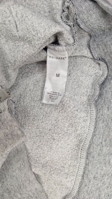 Худі на блискавці Primark сірий меланж з начосом, базове, M