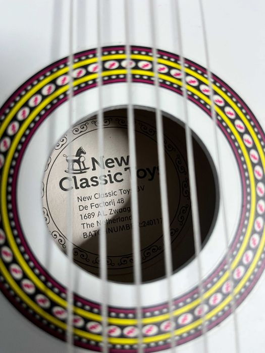 Gitara nowa biała akustyczna dziecięca