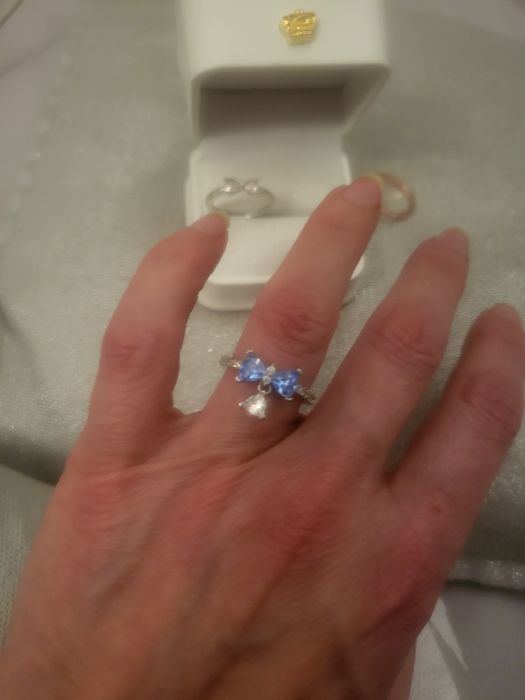 Ale 925 kokardka pierścionek