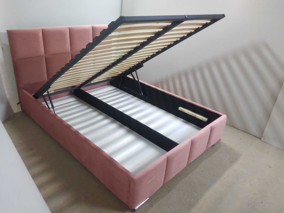 PRODUCENT OKAZJA Łóżko Tapicerowane stelaż metalowy pojemnik naPościel