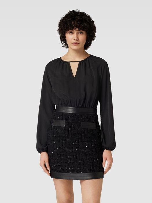 Marciano by guess czarna sukienka mini z cekinami i długim rękawem 44 gła