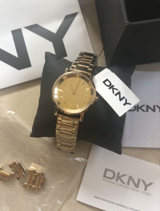 Zegarek DKNY Donna Karan złoty lustrzana tarcza