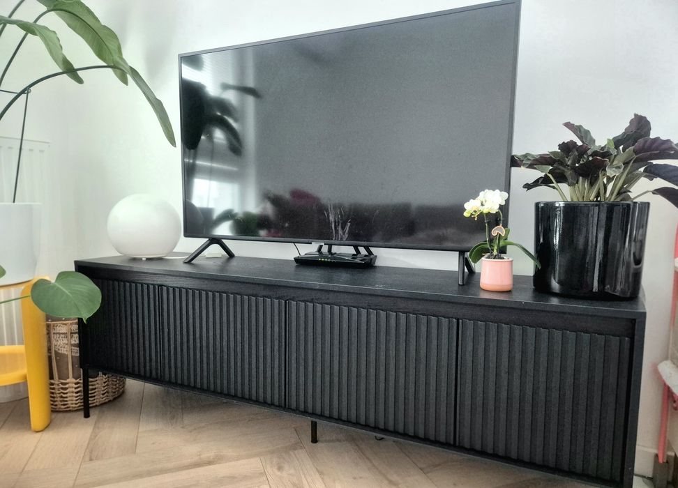 Szafka stolik RTV + witrynka komoda biblioteczka czarna Lenart trend