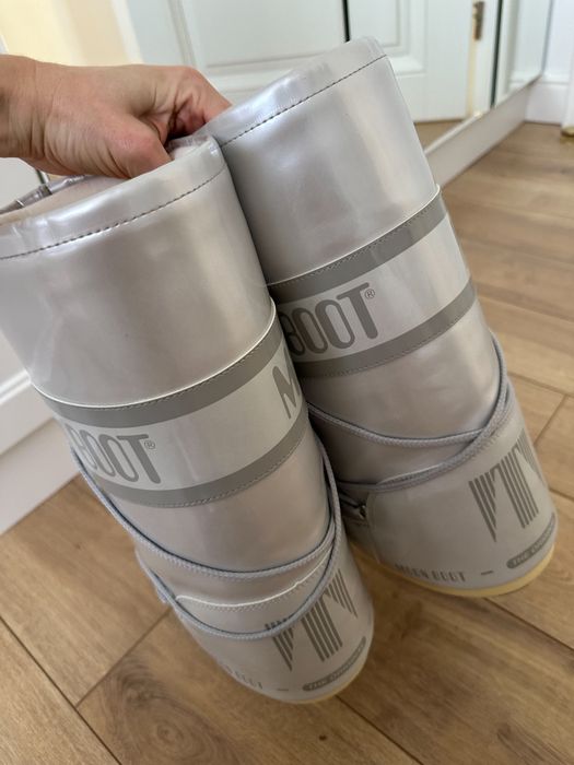 Szare srebrne śniegowce buty zimowe moon boot 35/38
