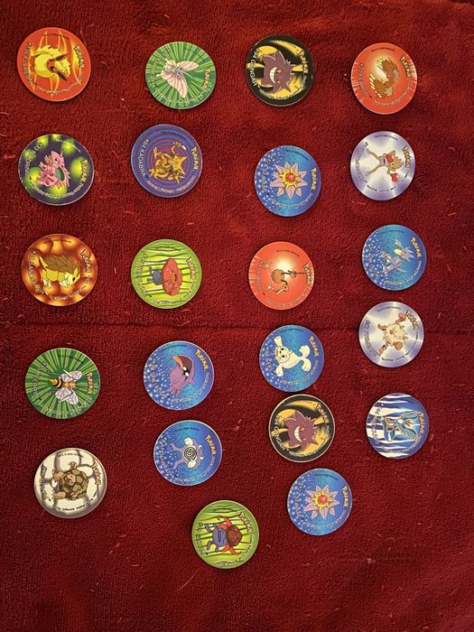 Tazos Pokemon 1, 2, 3, stiker e league