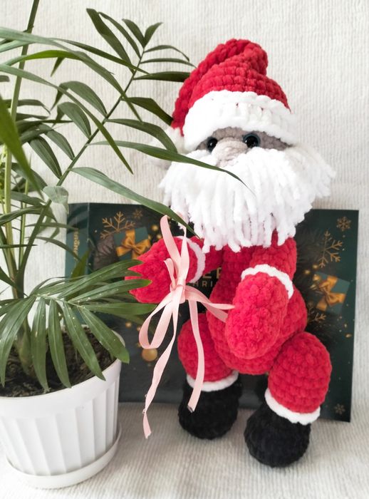 Мягкая игрушка. Санта Клаус. Новогодний мягкий подарок.