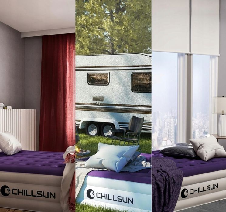 Materac Dmuchany Chillsun 2 Osobowy Materac Dmuchany 203 X 152 X 40Cm