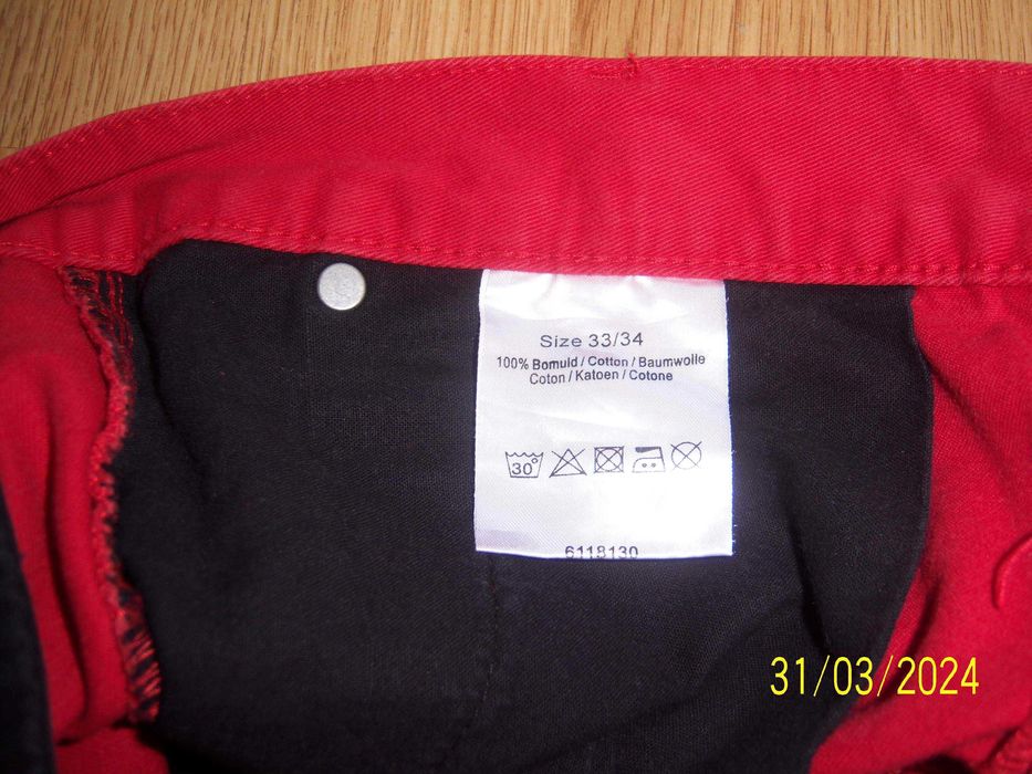 Штаны красные SOLID JEANS ширина пояса 44 см