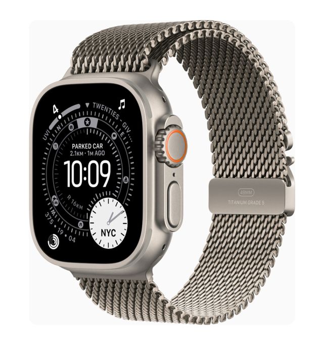 NEW Apple Watch Ultra 3 49mm Natural Titanium Milanese Loop - M