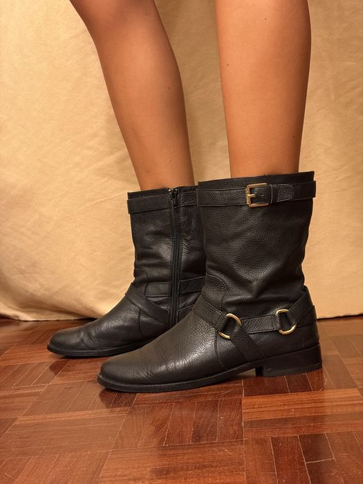 Botas de Pele Ralph Lauren