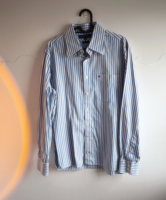 Tommy Hilfiger męska koszula w paski błękitna M