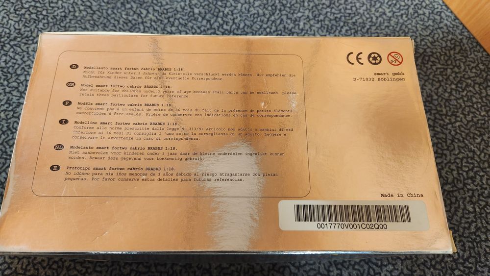 1:18 Smart Fortwo Brabus Cabrio (Reservado)