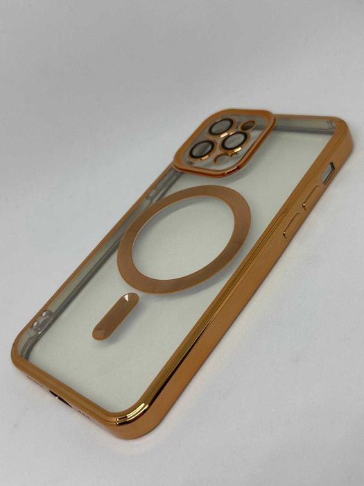 Iphone 12 PRO Etui Case Obudowa Przeźroczysto-Złota kod 1091
