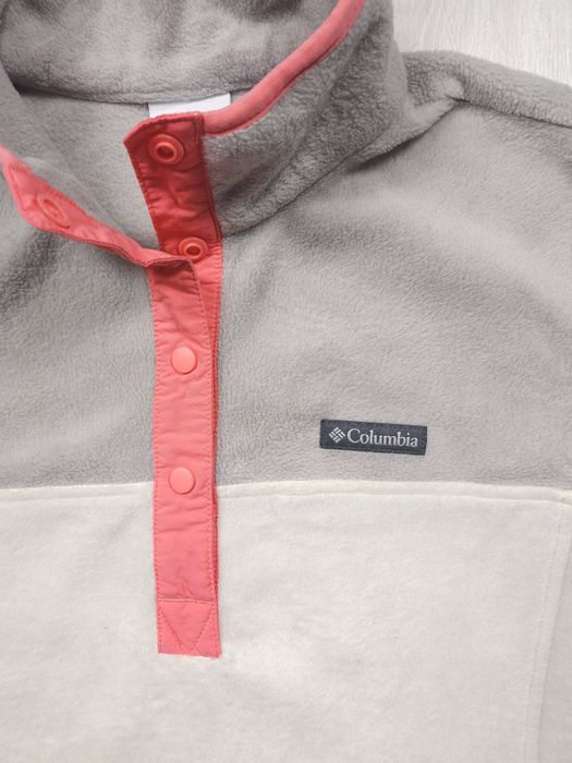 Columbia Benton Springs Half Snap Fleece Pullover White Coral Accents