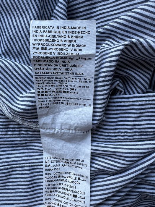 Pasiasta koszula Benetton r. S szydełko koronka boho