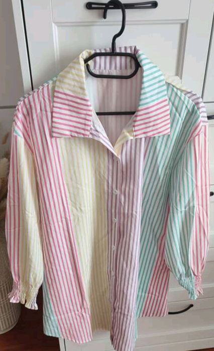 Piękna koszula/sukienka w paski Shein