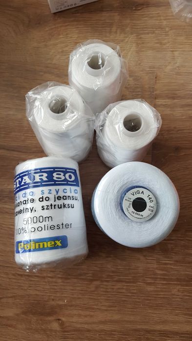 zestaw nici - białe i czarne