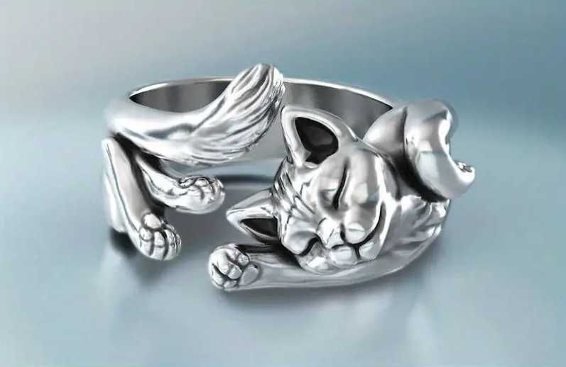 Кольцо с Котом - Элегантное Украшение для Любителей Котов