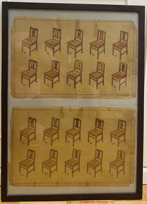 Olaio desenhos mobiliário antigos em papel vegetal