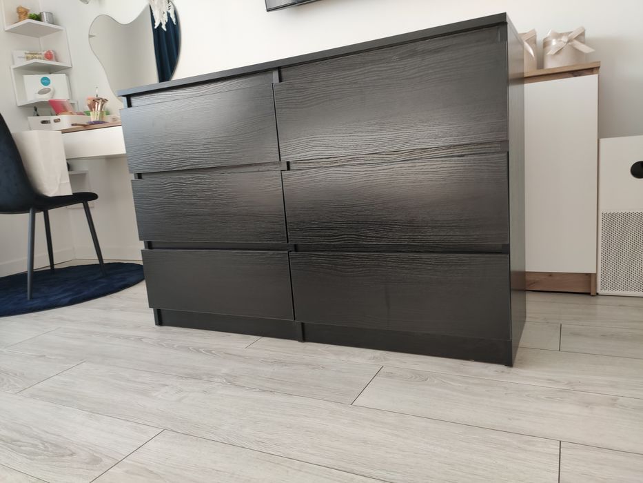 Komoda czarna 6 szuflad