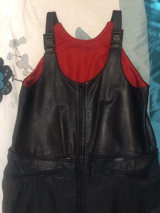 Шкіряний чоловічий  комбез XL, , заміри на фото