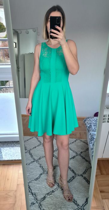 Zielona sukienka z koronką na studniówkę/wesele Mohito 36