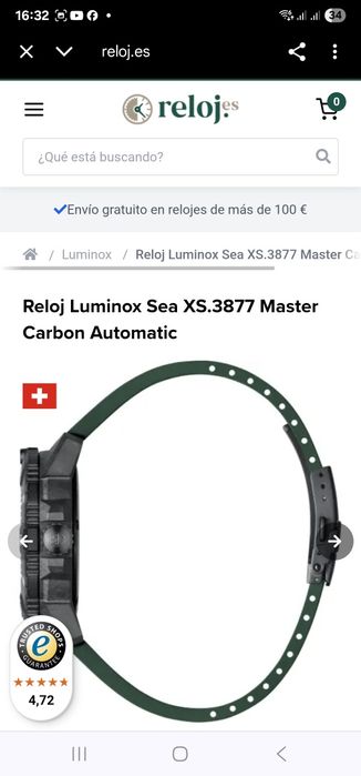 Часы мужские Reloj Luminox Sea XS.3877 Master Carbon Automatic