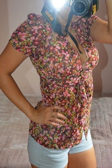 36(S) bluzka mgiełka floral kwiaty Topshop