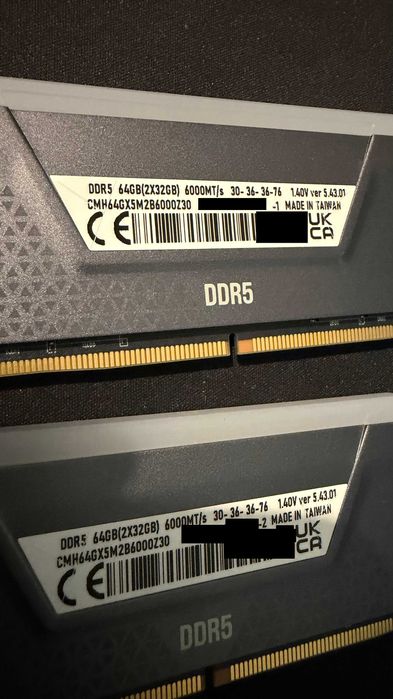 Corsair Vengeance RGB 64GB (2x32GB) DDR5-6000MHz CL30