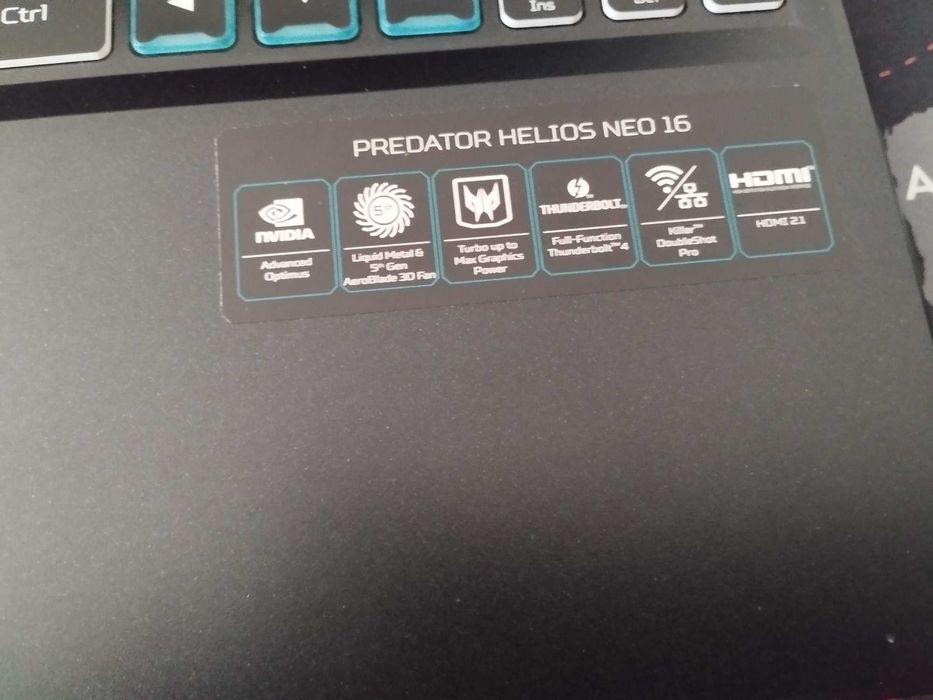 Ноутбук Acer Predator Helios Neo 16 PHN16-71-92X4 (NH.QLVEU.00A) Intel Core i9-13900HX / RAM 32 ГБ / SSD 1 ТБ / nVidia GeForce RTX 4070, 8 ГБ
