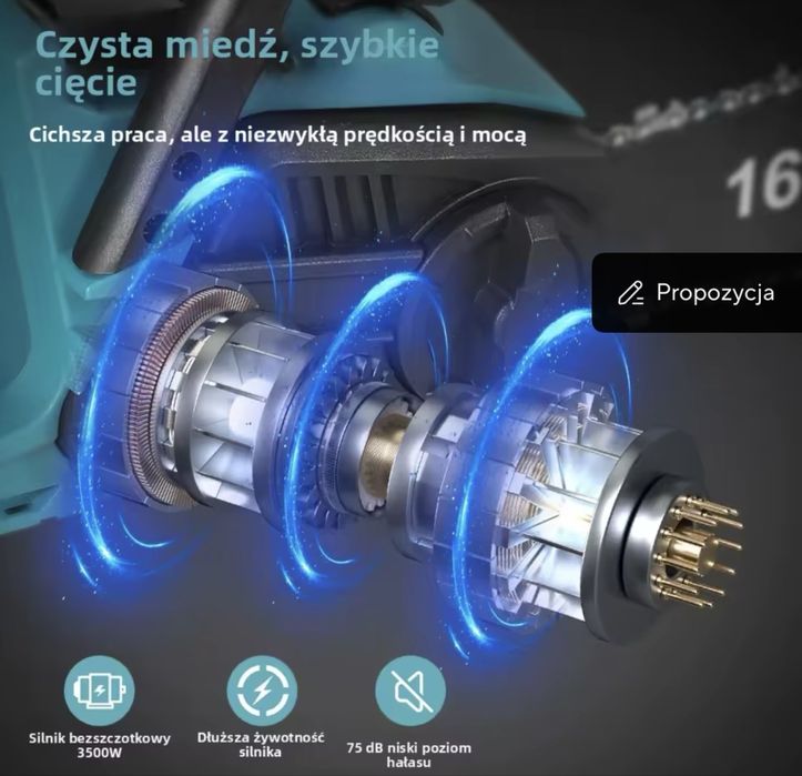 Piła łańcuchowa elektryczna , dwie baterie w zestawie