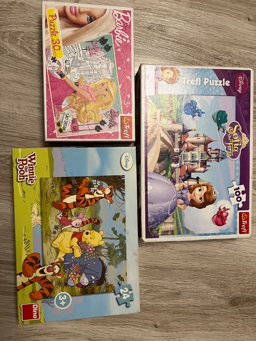 Puzzle barbie30 Kubuś Puchatek 24 Zosia 100