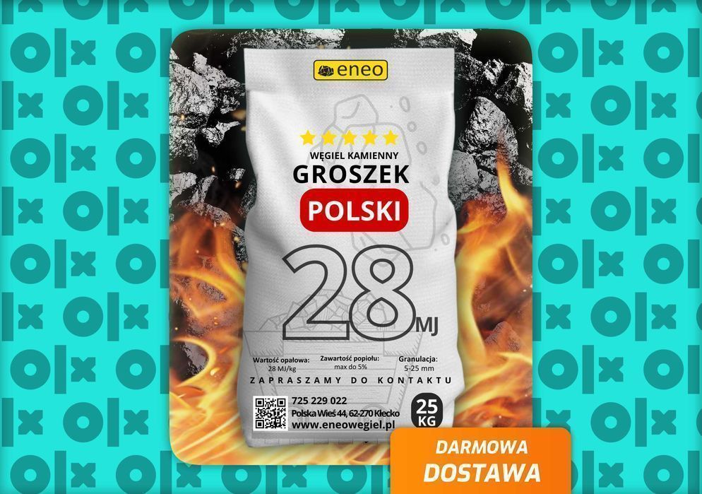Węgiel kamienny orzech, węgiel groszek. Transport gratis!
