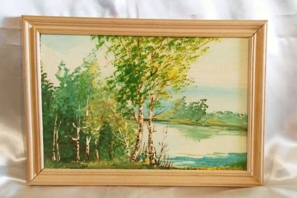Картина маслом 23 х33 см. в деревянной рамке.