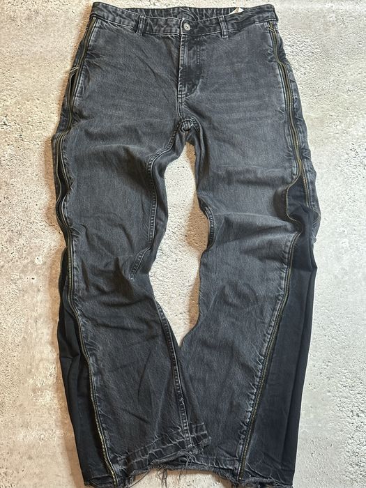 Zara flared zip jeans