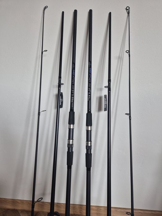 Zestaw 2x wędka karpiowa 390cm 2x  kołowrotek wolny bieg