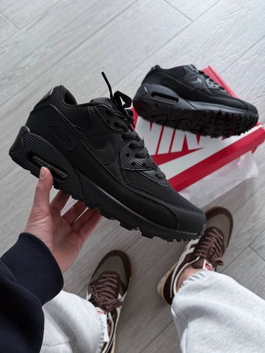 Топ Якість! Кросівки Nike Air Max 90 Triple Black Trainers Аір Макс 90 Чорні, найк,nike air black