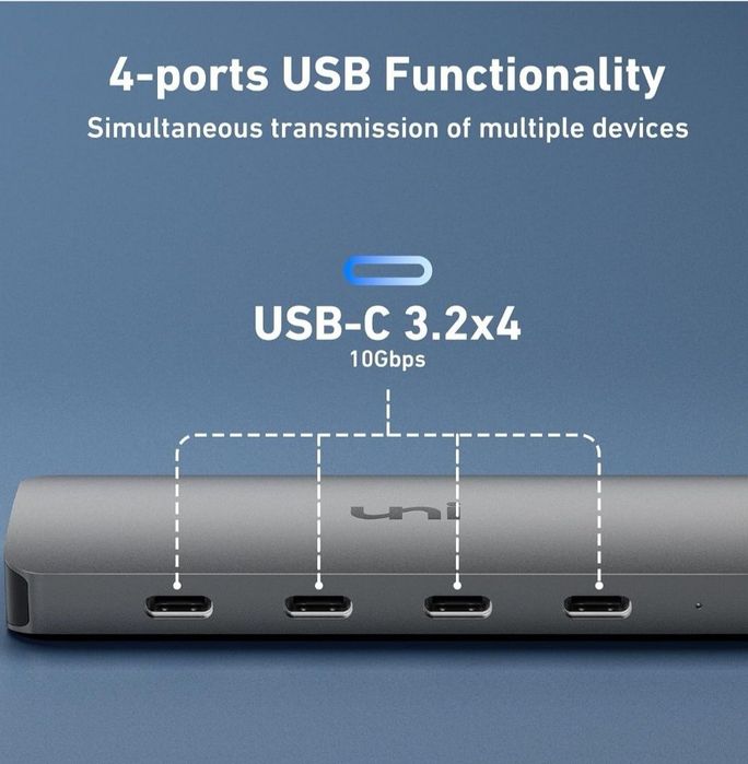 Adapter USB-C HUB 4w1 USB - C pleciony kabel U