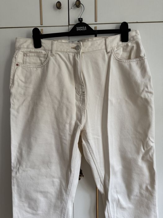 Spodnie jeansowe dżinsy jeansy ecru kremowe Next 46 XXL 18
