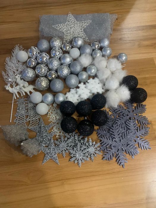 Decoração de natal cinza 83 peças