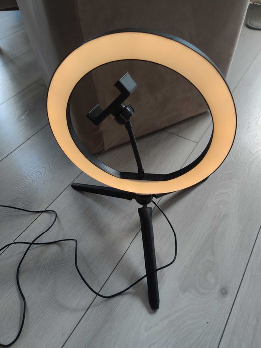 Lampa pierścieniowa LED, uchwt na telefon, statyw stołowy