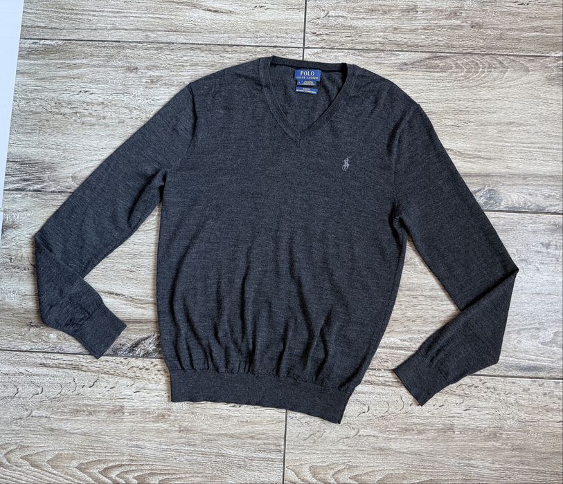 Meskie sweter POLO RALPH LAUREN Slim Fit Washable Wełna Merino roz M