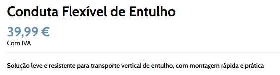 Conduta de entulho ( Venda )