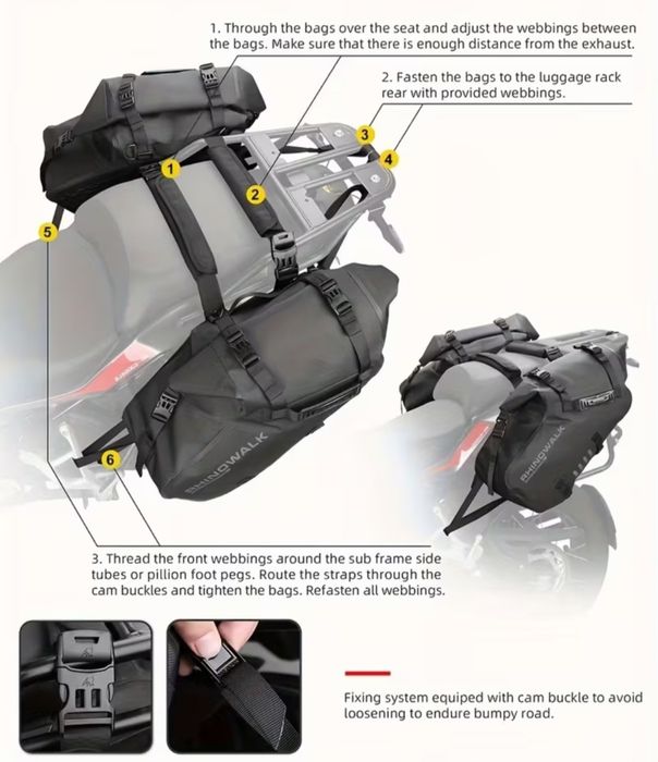 Боковая  мотосумка 28 L (2×14 л) Rhinowalk водонепроницаемые на мотоцикл эндуро кофр