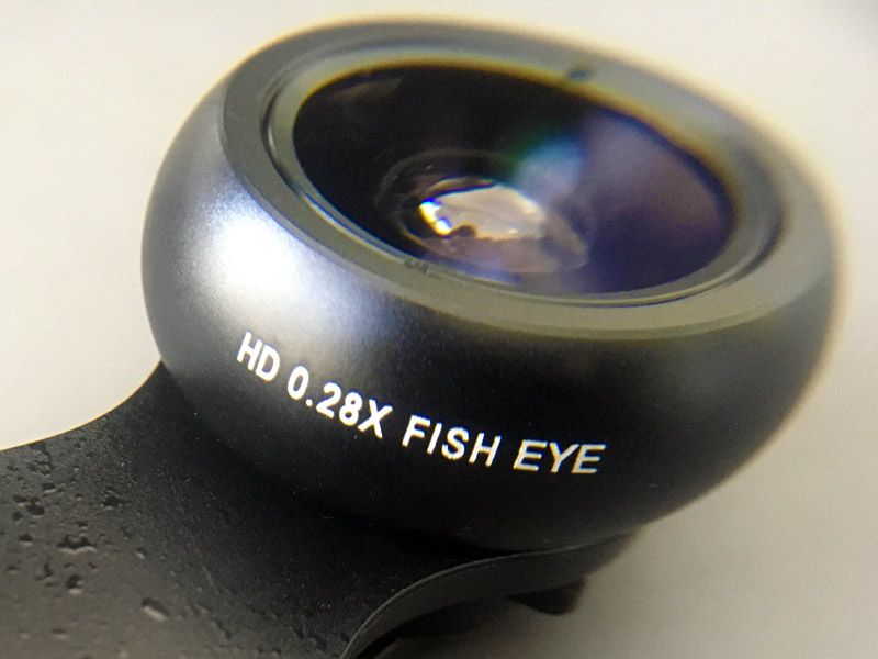 Lente olho de peixe para câmara de telemóvel e tablets