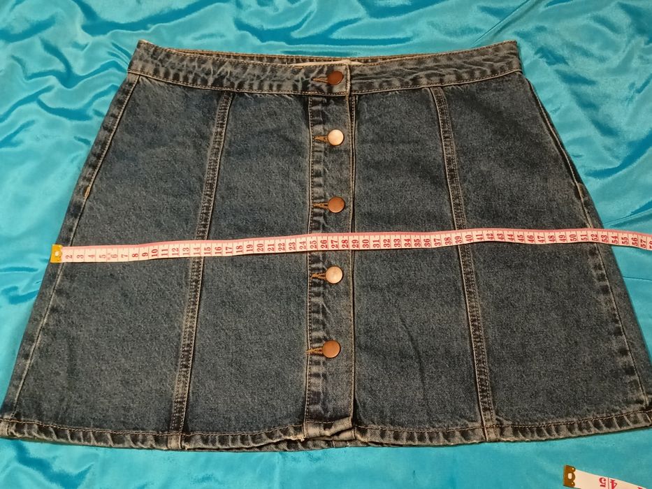 Spódnica mini jeansowa z guzikami XL | y2k vintage