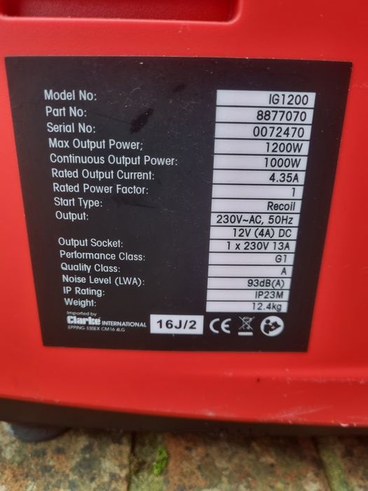 Генератор інверторний 1200W