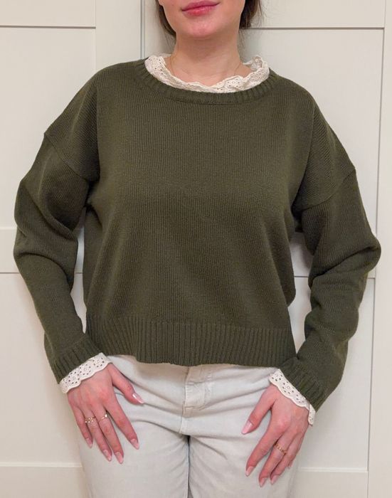 Sweter Brave Soul London khaki vintage styl