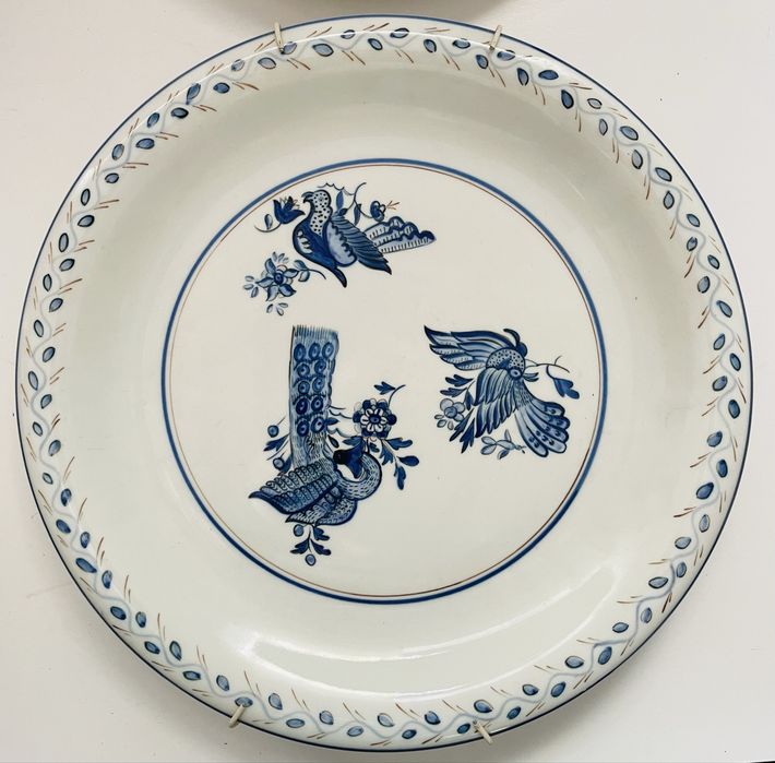 Conjunto 4 pratos decorativos em faiança portugesa pintados à mão